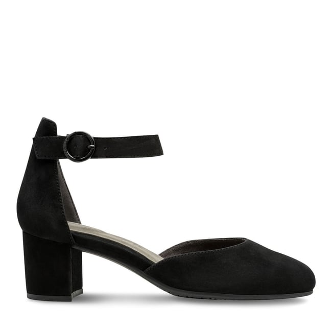 Escarpin en cuir noir zèbre <span itemprop=