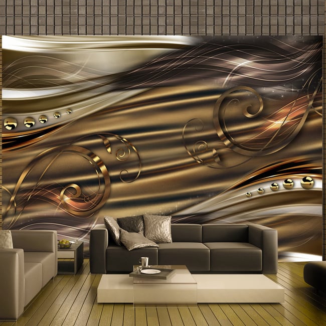 Papier peint intissé panoramique Abstractions Amber haven Couleur multicouleur <span itemprop=