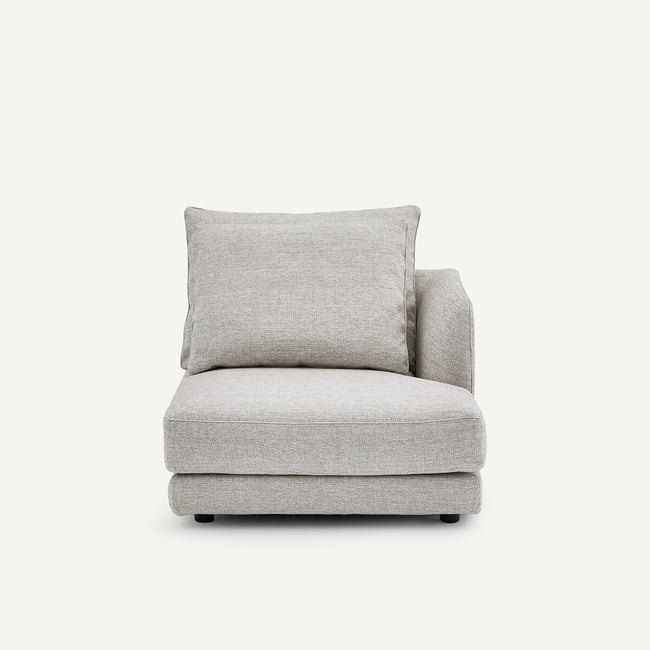 Demi-canapé droit, modulable en toile jaspée, TIBERIO - AM.PM