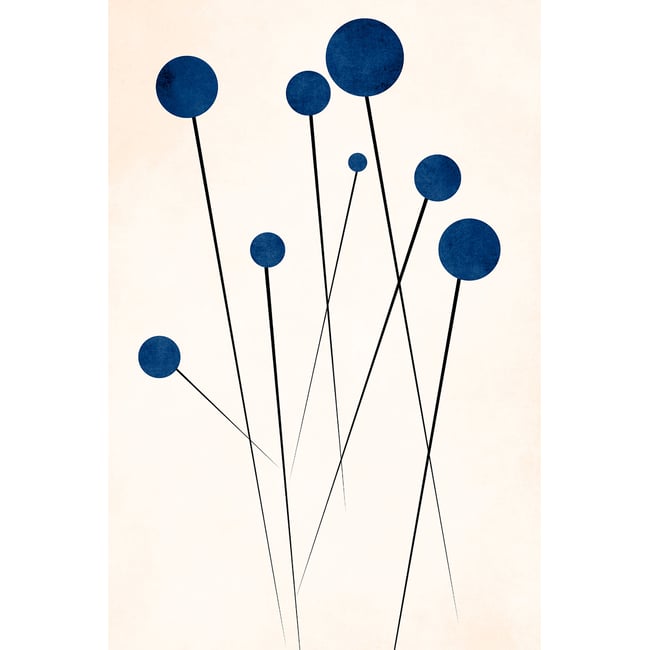 Tableau dessin fleurs de bleuets - HEXOA