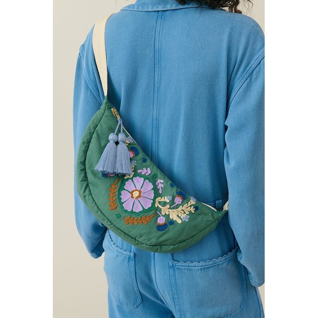 Pastek L Embroidered Adjustable Bum Bag, green, LOUISE MISHA