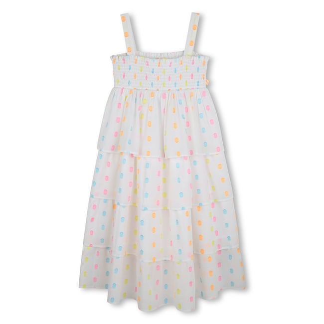Robe longue à bretelles blanc <span itemprop=