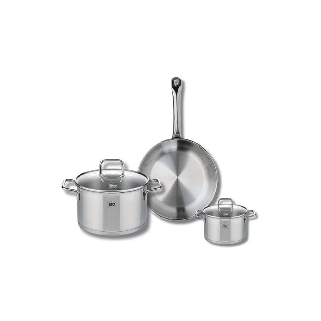 Batterie 1 poêle 24cm + 2 faitouts 12/20cm PROFI CITRIN gris <span itemprop=