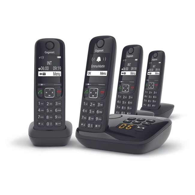 Téléphone Sans Fil As690a Quattro Noir noir <span itemprop=