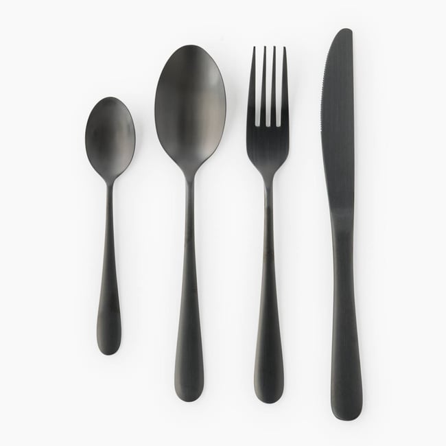 Ménagère 12 pièces, gamme berlin Couleur noir <span itemprop=