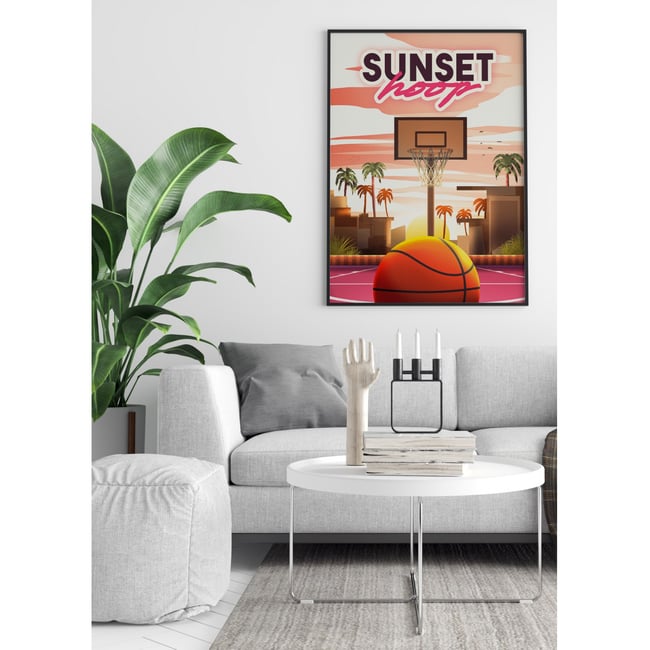 Affiche 'Sunset hoop' Couleur blanc <span itemprop=