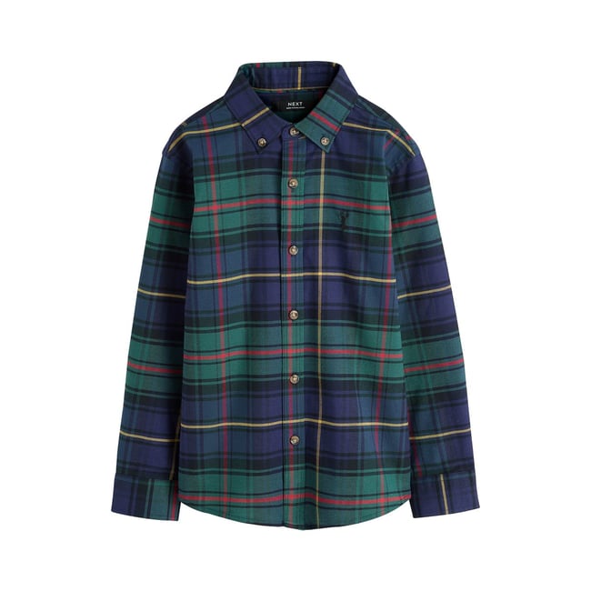Chemise oxford à carreaux verts <span itemprop=