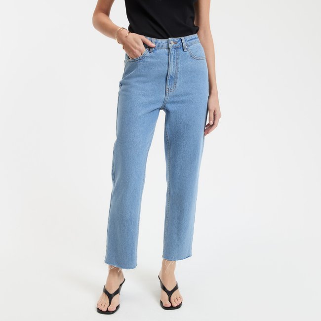 Straight Ankle Grazer Jeans with High Waist - LA REDOUTE COLLECTIONS