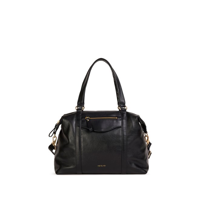 Sac à main en cuir lisse THYLANE noir <span itemprop=