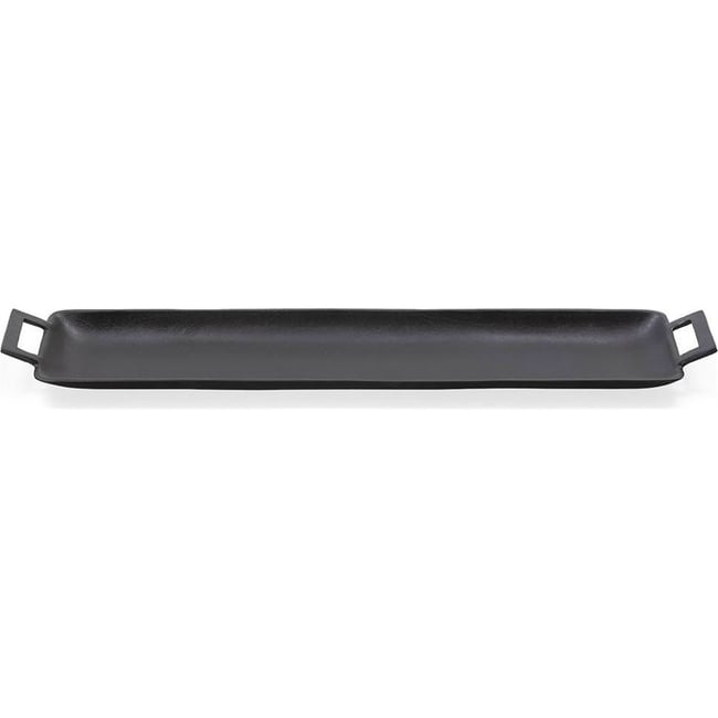 Plateau métal style industriel avec poignées Couleur bronze noirâtre <span itemprop=