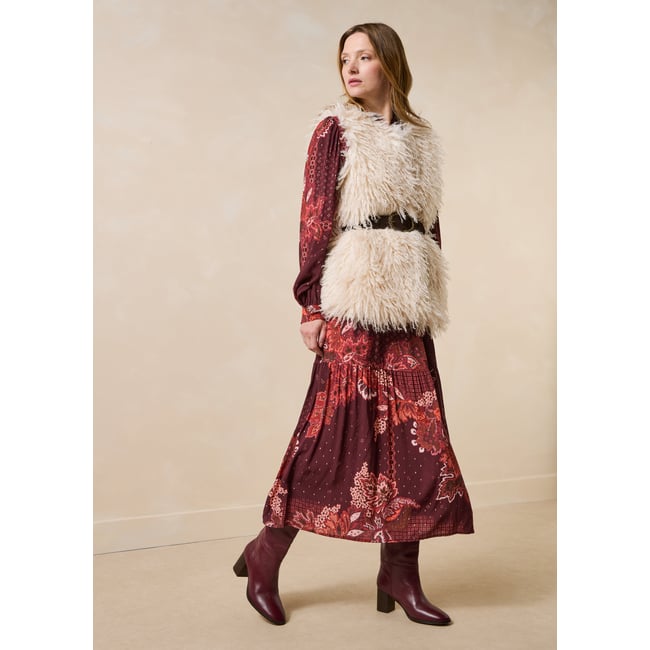 Veste courte en imitation fourrure sans manches - LA FEE MARABOUTEE