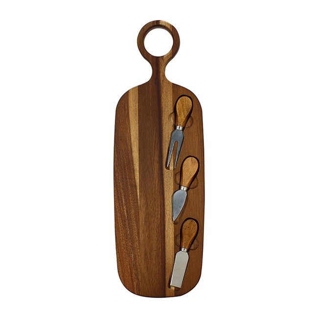 Planche à découper 49x16cm en bois d'acacia, COPA naturel <span itemprop=