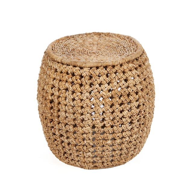 Tabouret en feuille de bananier ZARKAH Couleur beige <span itemprop=