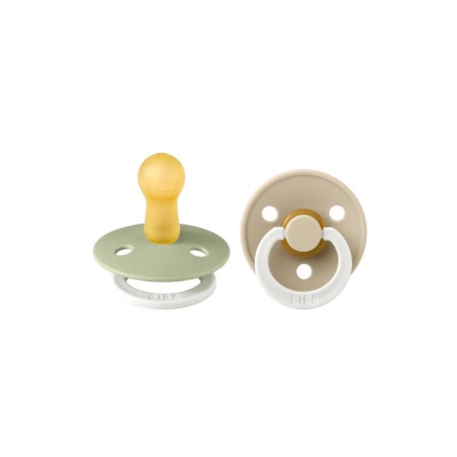 Lot de 2 sucettes Glow - Latex de caoutchouc naturel - Taille 1 0-6 mois Sage / Vanille - Bibs