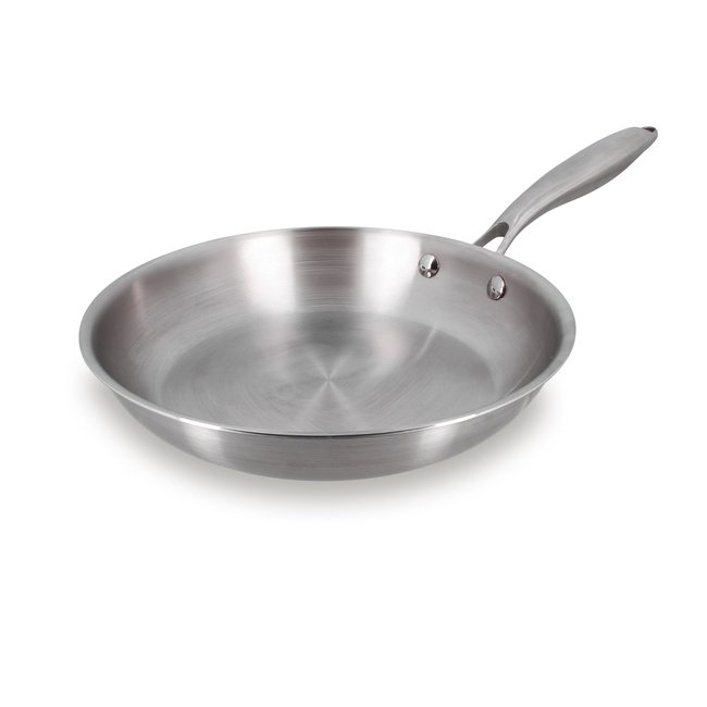 Poêle 24cm en acier inoxydable, TRINOX inox <span itemprop=
