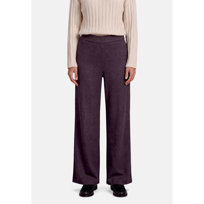 Pantalon casual à jambes larges anthracite melange <span itemprop=