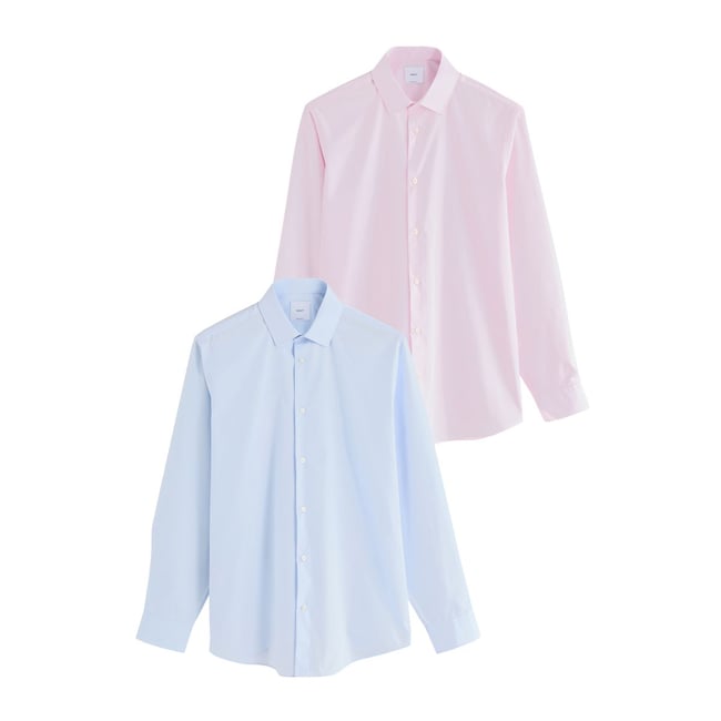 Chemise habillée standard, lot de 2 rose/bleu <span itemprop=
