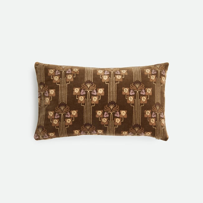 Housse de coussin rectangulaire, en velours, MADELY bronze <span itemprop=