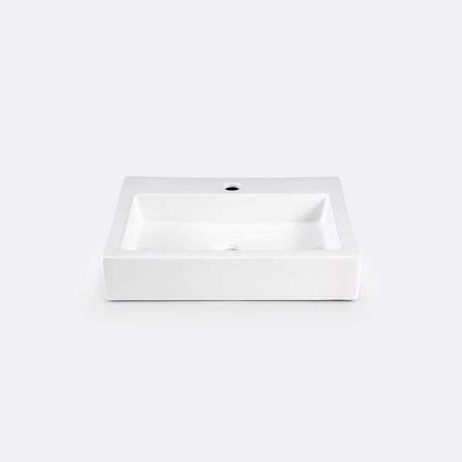 Vasque rectangulaire en céramique Adles Couleur blanc <span itemprop=