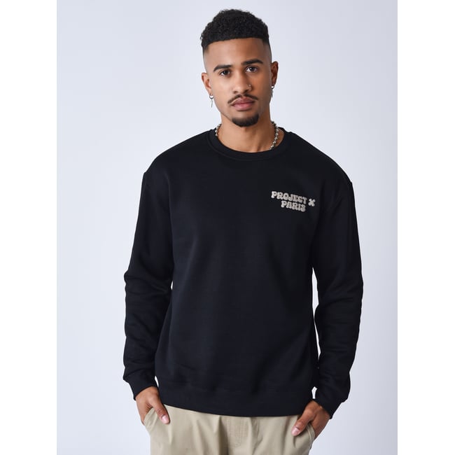 Sweat à col rond motif Canyon noir <span itemprop=