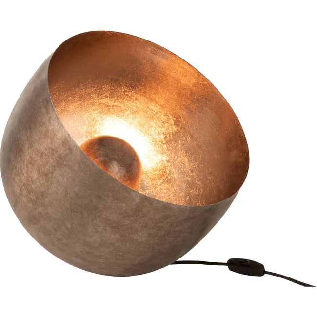 Lampe de salon en métal rond Couleur doré effet métal vieilli <span itemprop=