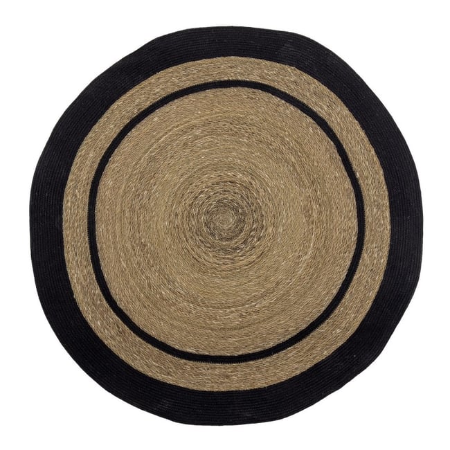Tapis jonc de mer  Lune Couleur noir <span itemprop=