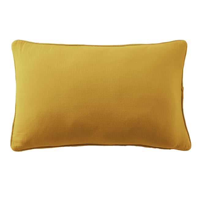 Coussin rectangulaire déhoussable 40x60 cm Gaze de Coton Terra Safran safran <span itemprop=