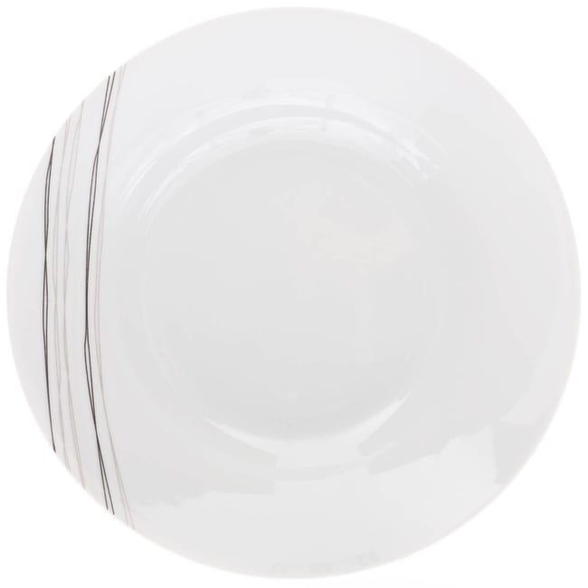 Lot de 6 assiettes creuses en porcelaine LIGNES Couleur blanc <span itemprop=