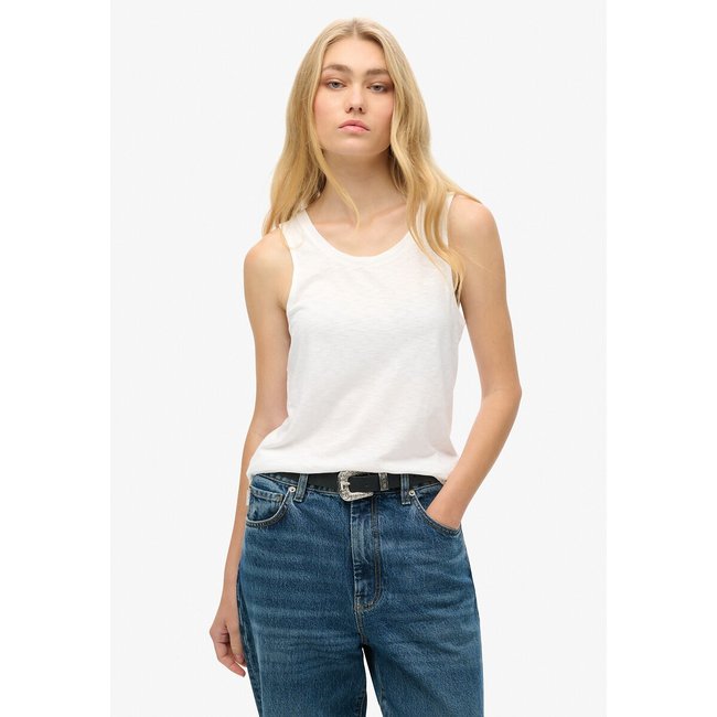 Top scollatura rotonda, logo ricamato - SUPERDRY