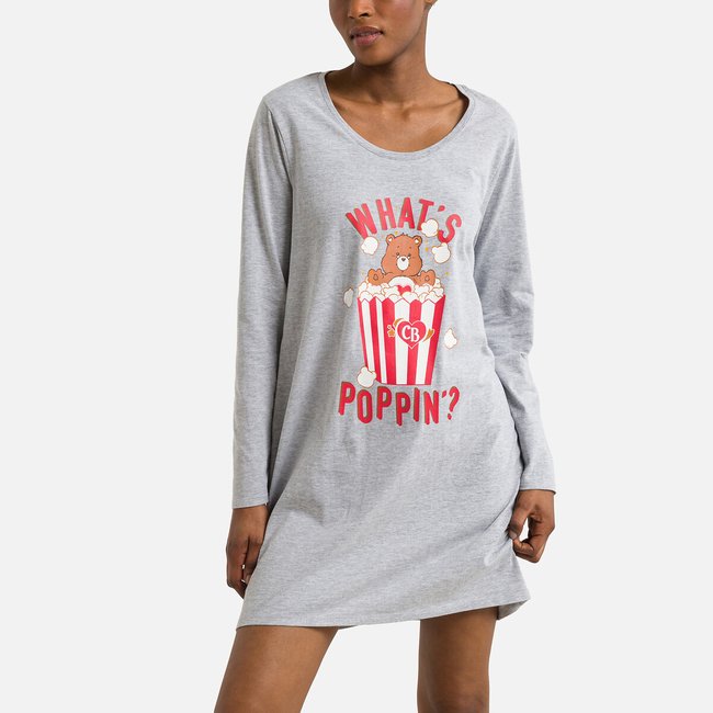 Chemise de nuit Les Bisounours gris chiné <span itemprop=