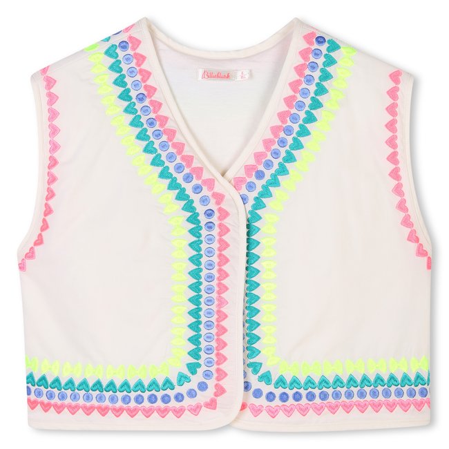 Veste sans manche en coton rice <span itemprop=