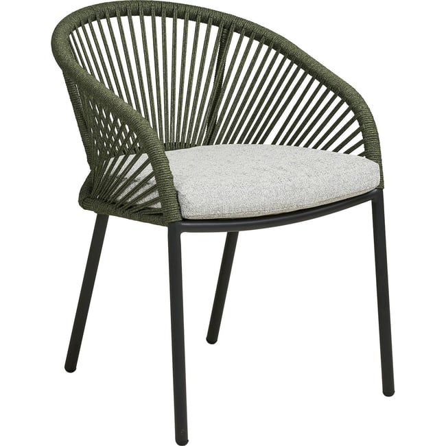 Chaise de jardin en métal collection NOVELLA vert et gris <span itemprop=