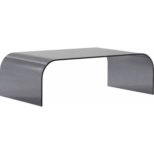 Table basse en verre fumé incurvé Couleur gris fumé <span itemprop=