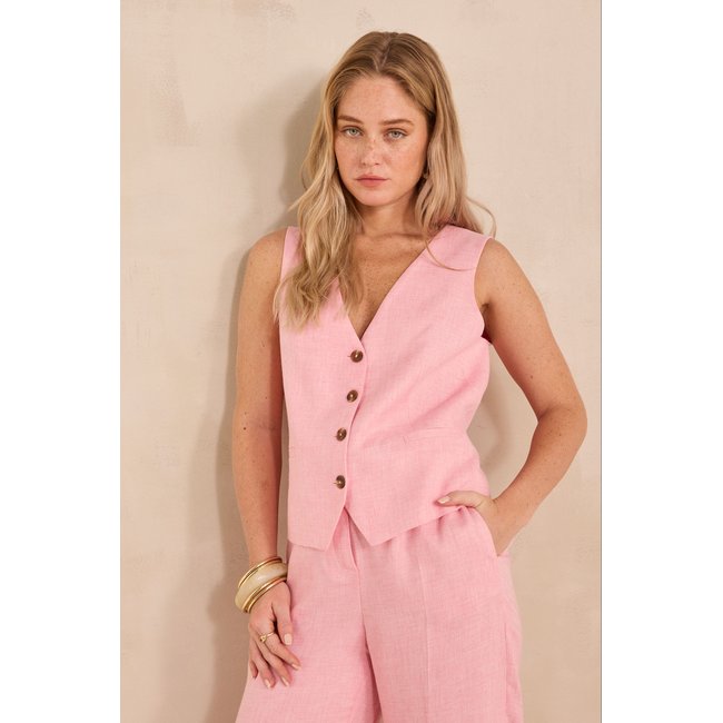Gilet sans manches ABEL rose <span itemprop=
