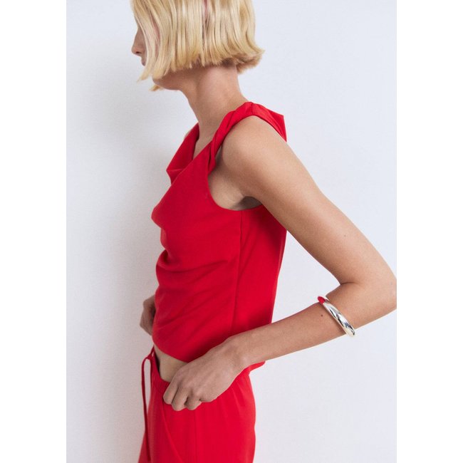 Top asymétrique à bretelle drapé - MANGO
