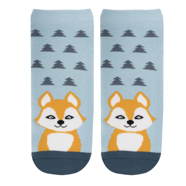 Chaussettes anti-dérapantes coton, picots antidérapants bleu <span itemprop=