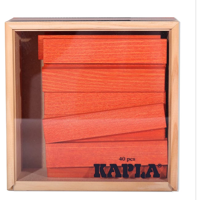 Lot De 80 Planchettes KAPLA En Bois - 40 Rouges Et 40 Jaunes - Occasion