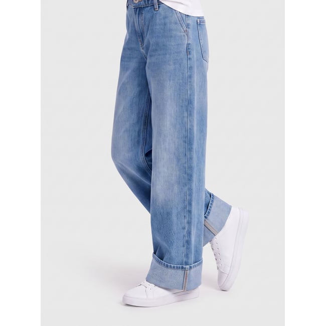 Jean À Jambe Large light medium blue denim <span itemprop=