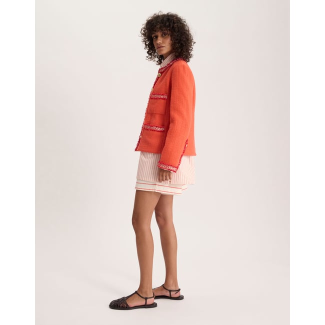Veste Adelaïde en coton rouge <span itemprop=