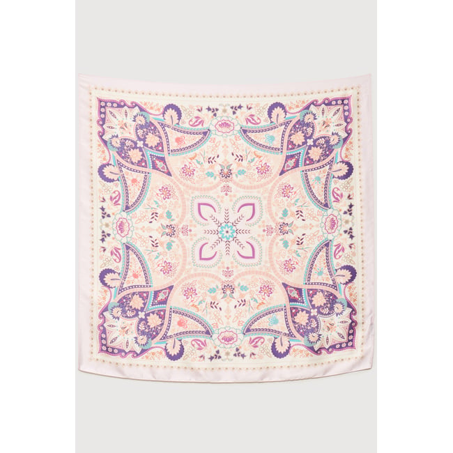 Foulard satiné beige <span itemprop=