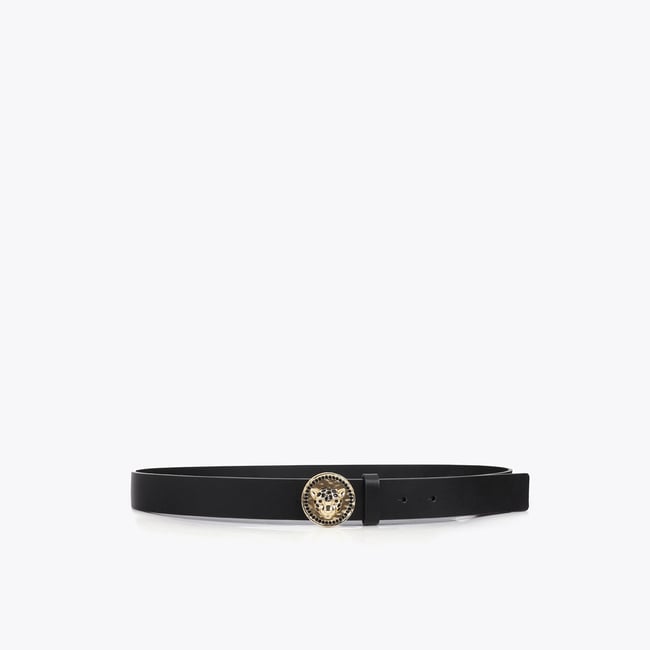 Ceinture à médaille léopard noir <span itemprop=