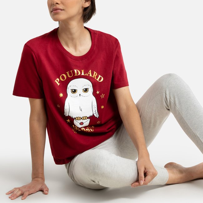 Pyjama Harry Potter, Homewear beige meliert /bordeauxrot <span itemprop=