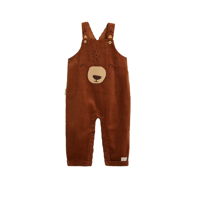 Salopette bébé en velours côtelé Moka marron <span itemprop=
