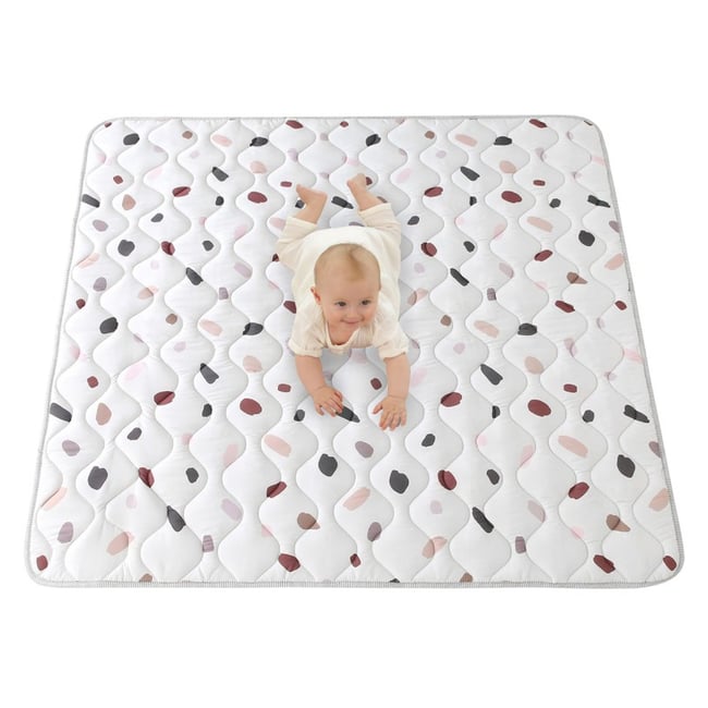 Tapis bebe carré matelassé CONFETTI multicolore <span itemprop=