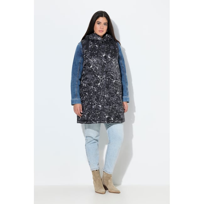 Long gilet matelassé déperlant HYPRAR gris graphite <span itemprop=