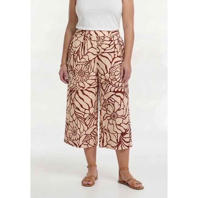 Pantalon imprimée rouge foncé <span itemprop=