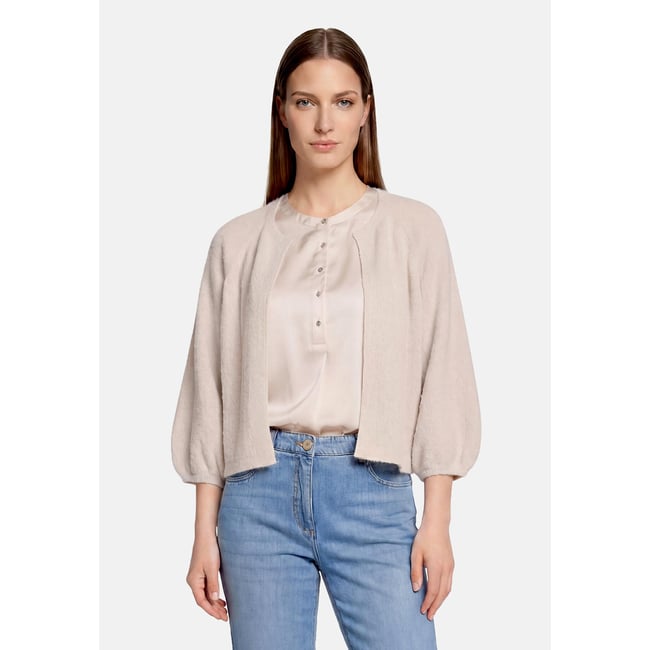 Cardigan en maille à manches 3/4 gris <span itemprop=