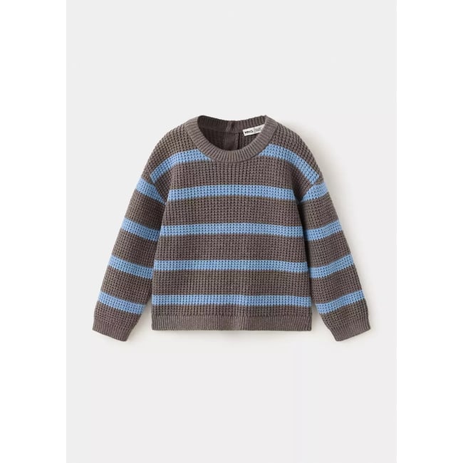 Pull-over en maille à rayures café <span itemprop=