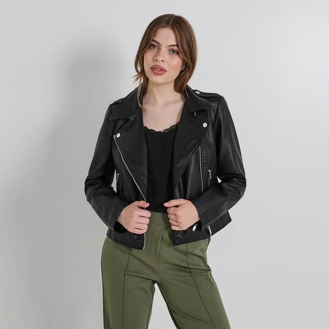 Veste simili noir <span itemprop=