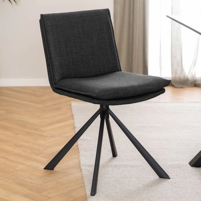 Chaise pivotante contemporaine de salle à manger en tissu - KELLY - HELLIN, DEPUIS 1862